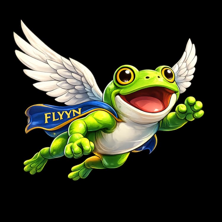 Lucky Frog Flyyn streaking diagonally
